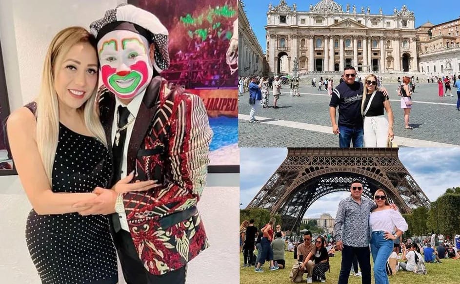 Así son las lujosas vacaciones del payaso Brincos Dieras con su esposa Alejandra Villegas