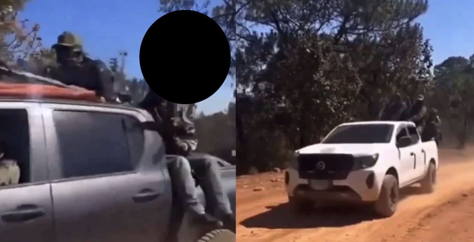 En redes sociales circula un video donde integrantes del crimen organizado celebran la muerte de otros sicarios cuyos cuerpos yacen en la sierra.