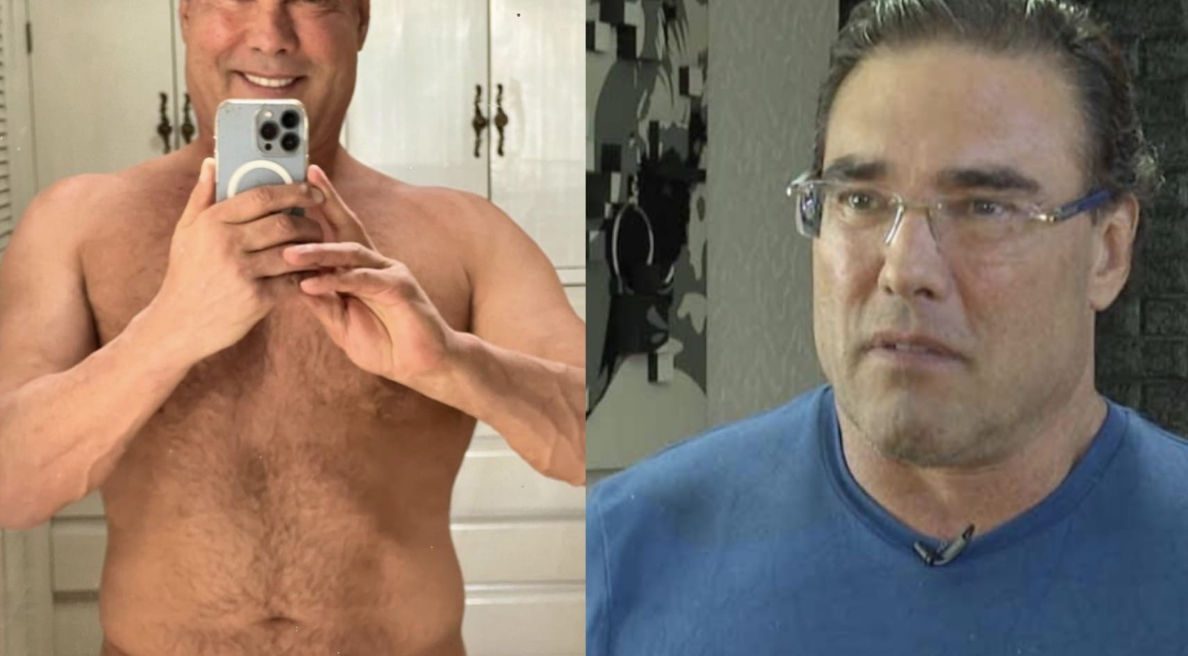 El famoso compartió en su Instagram, una selfie en ropa interior, donde se burló de sus piernas delgadas.