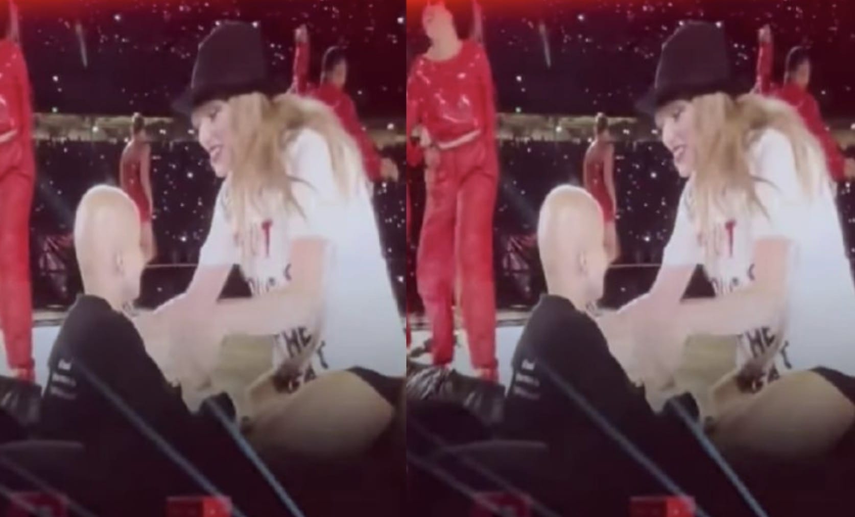 Durante su concierto en Australia, Taylor Swift interrumpió la actuación para saludar afectuosamente y abrazar a una fan extraordinaria