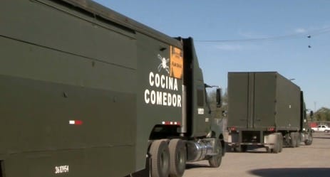 Llegaron vehículos y naves del ejército