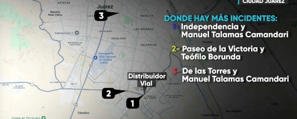 Cruceros más peligrosos de Juárez