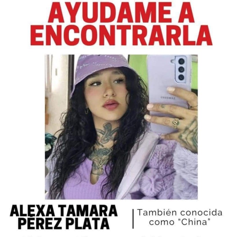 Localizan sin vida a Alexa Tamara, joven desaparecida