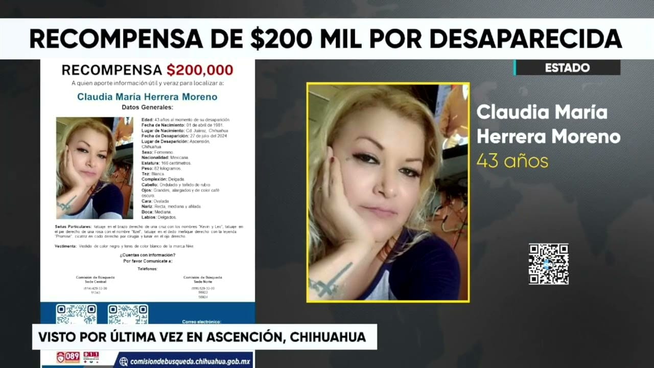 Recompensa de $200 mil por desaparecida