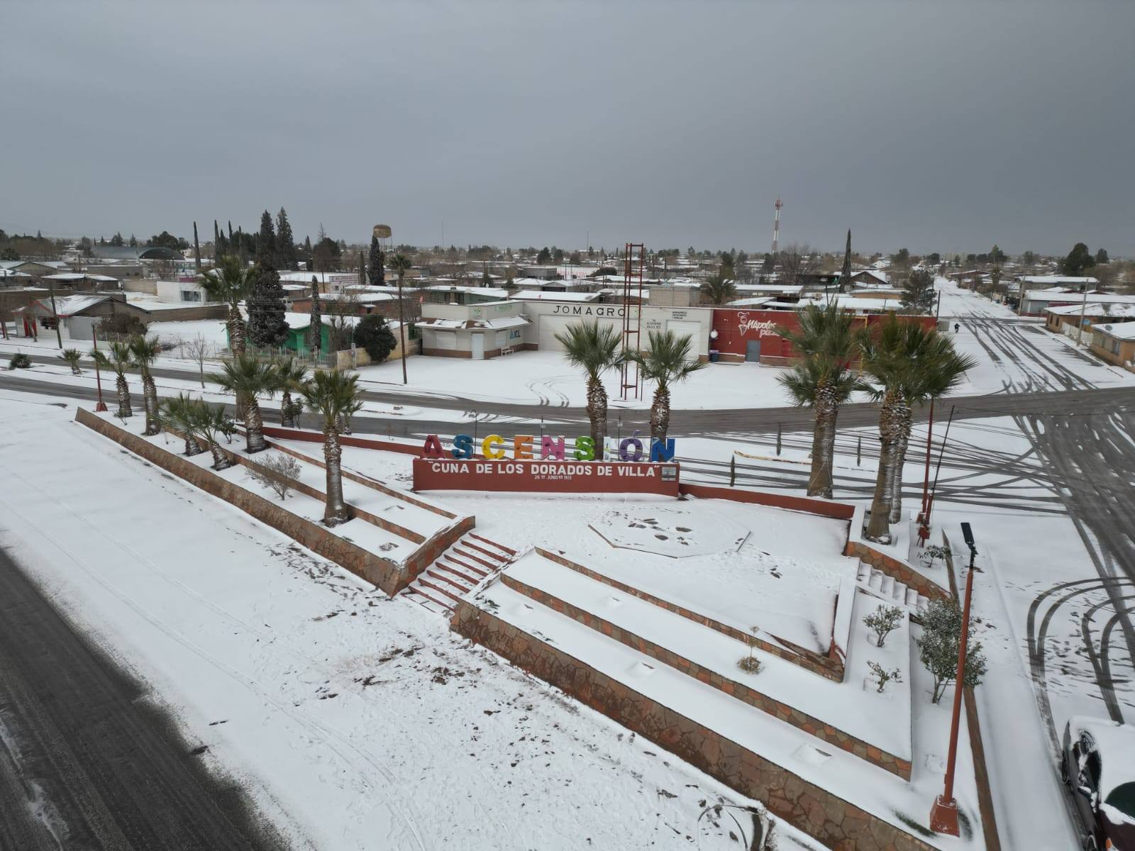 Puerto Palomas, en el municipio de Ascensión, Chihuahua, ha experimentado nevadas recientemente