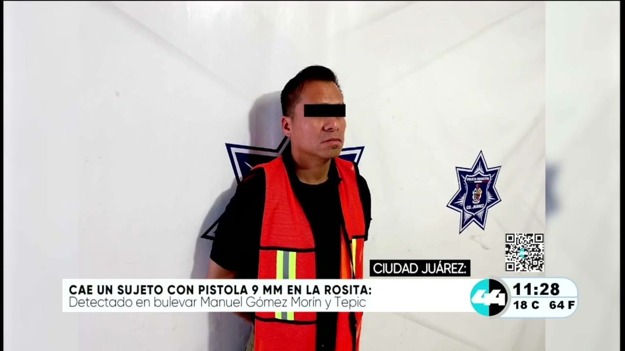 Cae sujeto con pistola 9 mm en La Rosita
