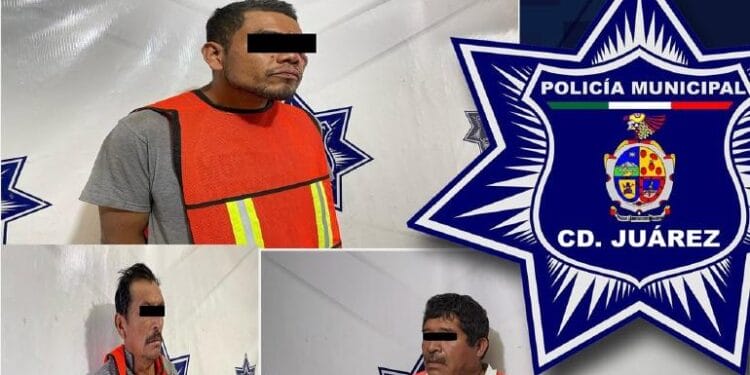 Tres hombres fueron detenidos por elementos de la Secretaría de Seguridad Pública Municipal (SSPM)