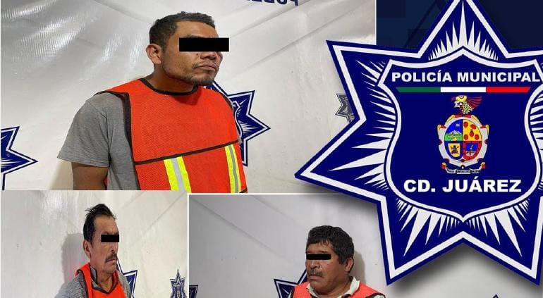 Tres hombres fueron detenidos por elementos de la Secretaría de Seguridad Pública Municipal (SSPM)