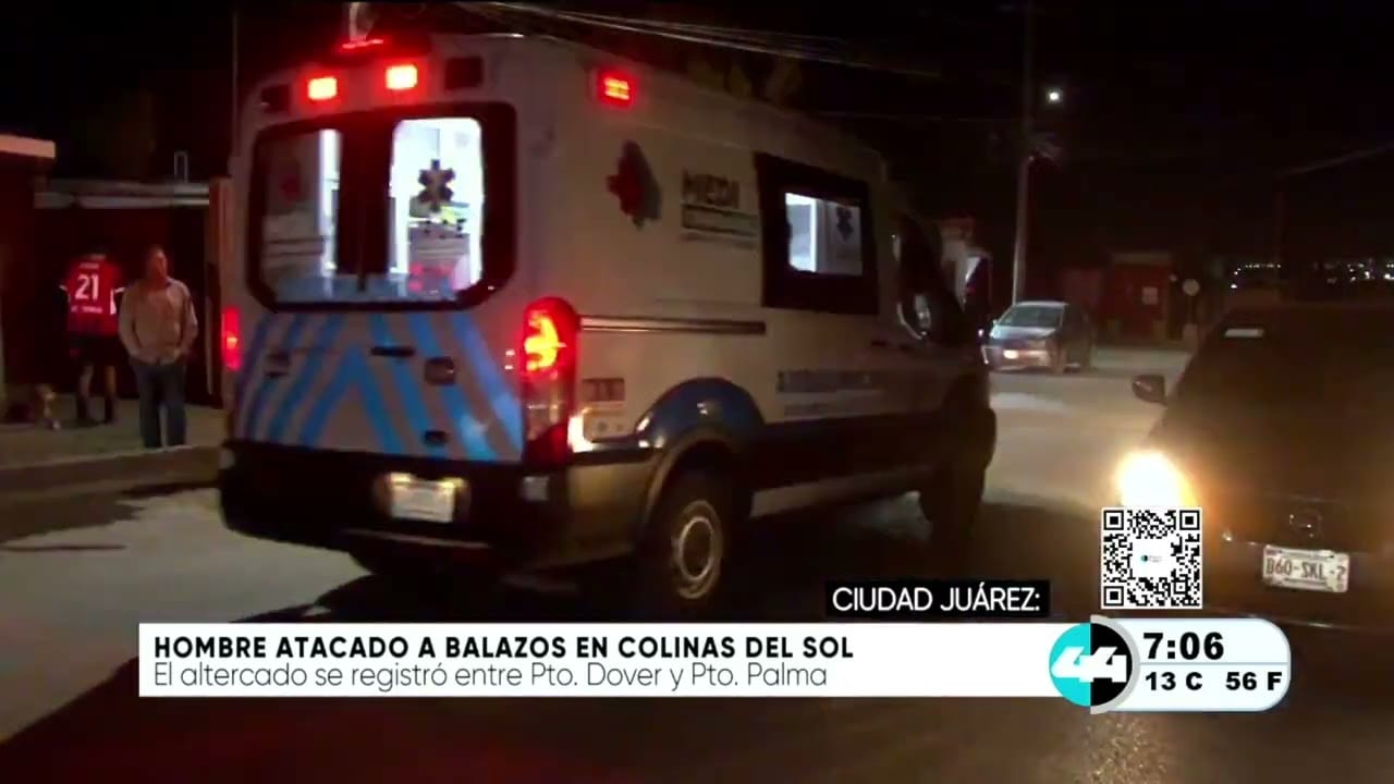 Hombre atacado a balazos en Colinas del Sol