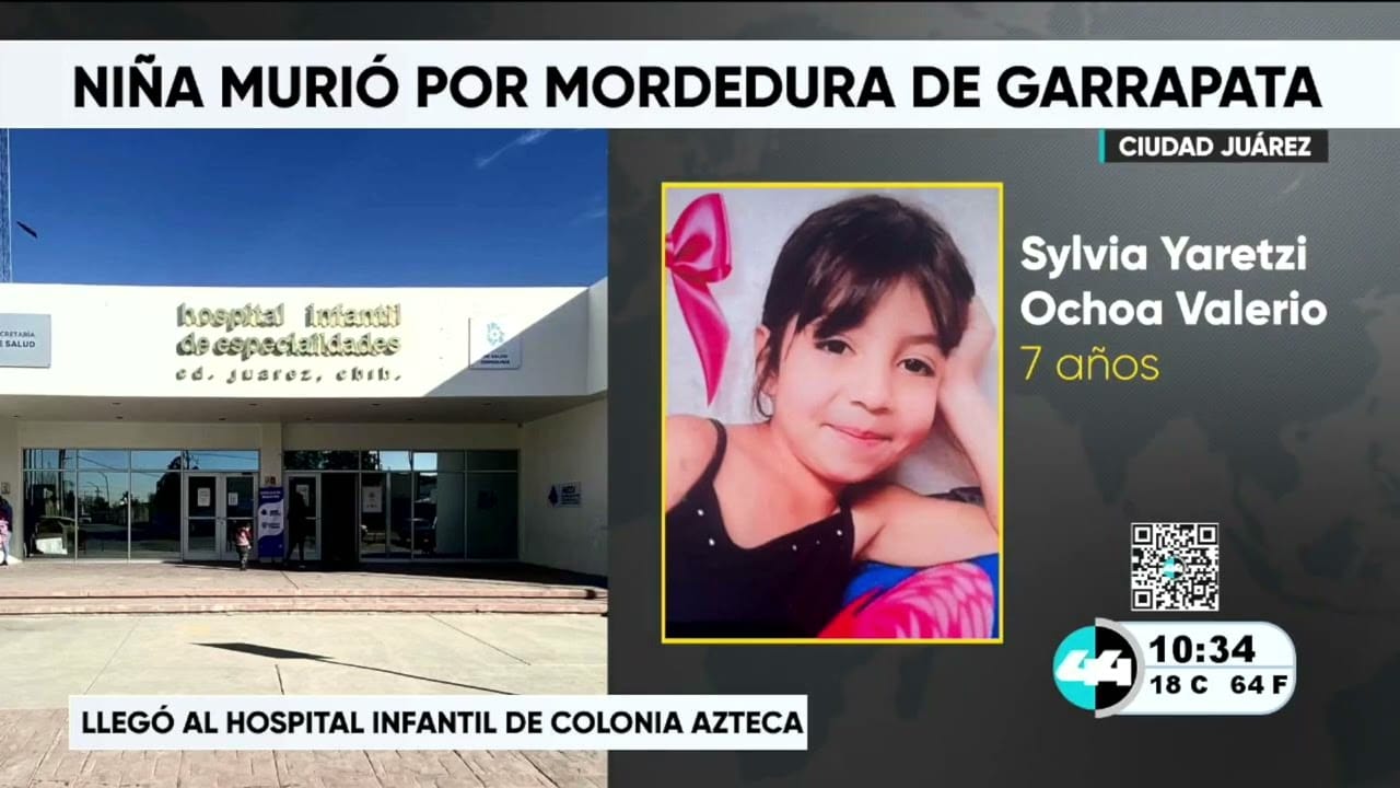 Niña murió por moderadora de garrapata
